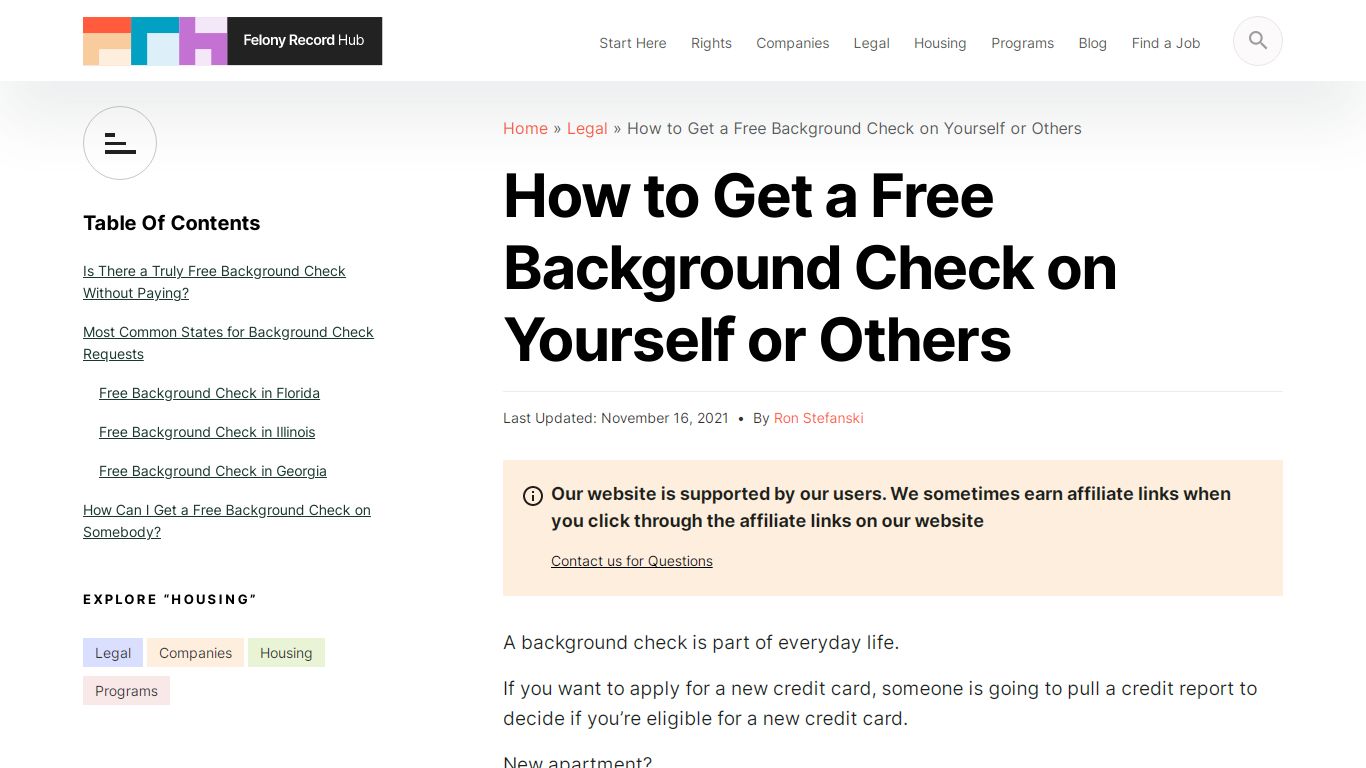 How to Get a Free Background Check on Yourself or Others | Felony ...